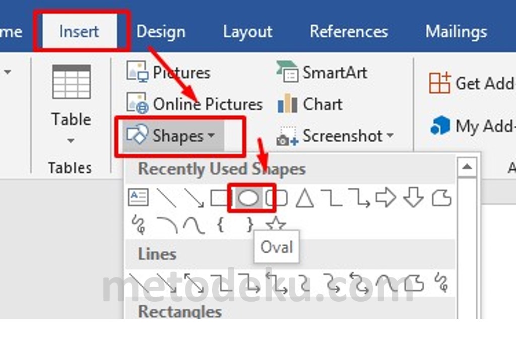 Membuat Lingkaran di Microsoft Word
