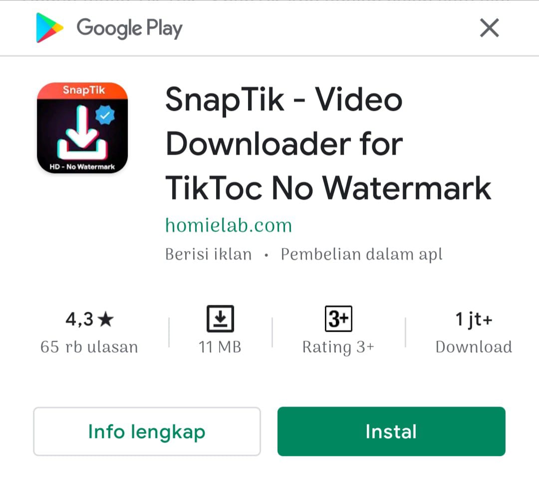 Tiktok Tanpa Watermark dengan Aplikasi SnapTik