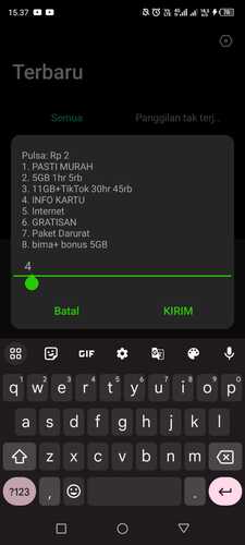 pilih info kartu