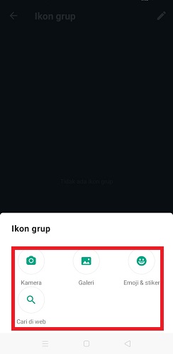 Beberapa pilihan menu