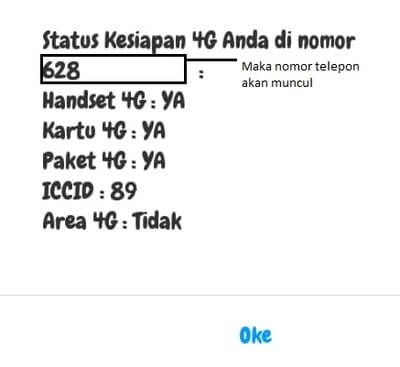maka nomor telepon akan muncul